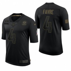 Homme Green Bay Packers Brett Favre Black Salute de Salute au service Limited Maillot Limited Maillot