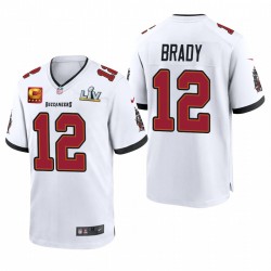 Tampa Bay Buccaneers Tom Brady Super Bowl LV Capitaine Jeu Patch Maillot - Blanc