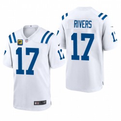 Indianapolis Colts Philip Rivers Blanc Capitaine Jeu Maillot Maillot