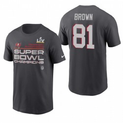 Antonio Brown Tampa Bay Buccaneers Super Bowl LV Champions T-shirt de vestiaire Anthracite