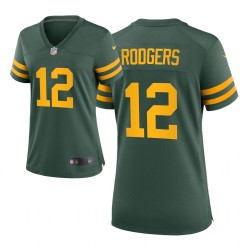 Packers Aaron Rodgers Alterner Green Femmes Maillot