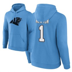 Panthers # 1 Cam Newton Team Logo Pull Sweat à capuche - Bleu