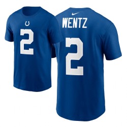 Indianapolis Colts Nom Numéro ^ 2 Carson Wentz Royal T-shirt
