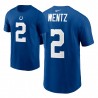 Indianapolis Colts Nom Numéro # 2 Carson Wentz Royal T-shirt