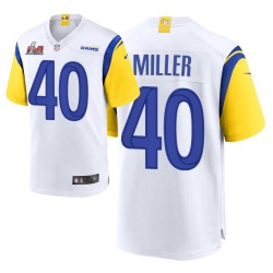 Los Angeles Rams # 40 Von Miller Super Bowl Lvi Blanc jeu Maillot