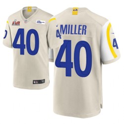 Los Angeles Rams # 40 Von Miller Super Bowl Lvi Bone Jeu Maillot