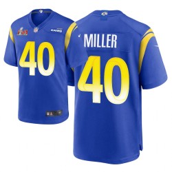 Los Angeles Rams # 40 Von Miller Super Bowl Lvi Game Royal Maillot