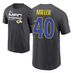 Denver Broncos # 40 Von Miller 2021 Champions NFC Collection T-shirt Trophy Anthracite Trophy