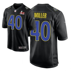 Denver Broncos # 40 Von Miller Super Bowl Lvi Noir Jeu Maillot