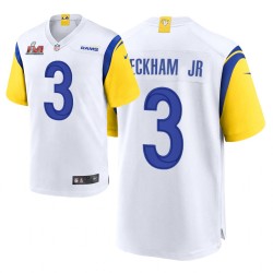 Los Angeles Rams # 3 Odell Beckham Jr. Super Bowl Lvi Blanc jeu Maillot