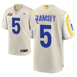 Los Angeles Rams # 5 Jalen Ramsey Super Bowl Lvi Bone Jeu Maillot