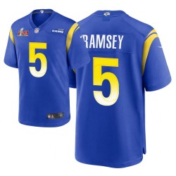 Los Angeles Rams # 5 Jalen Ramsey Super Bowl Lvi jeu Royal Maillot