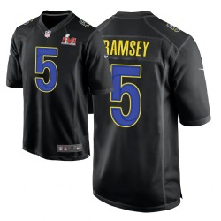 Los Angeles Rams # 5 Jalen Ramsey Super Bowl Lvi Noir Jeu Maillot