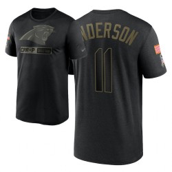 Caroline Panthers Salut au service # 11 Robby Anderson Noir Teamo T-shirt