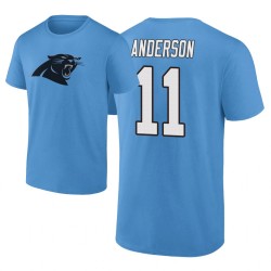 Caroline Panthers # 11 Robby Anderson Teamo T-shirt Blue T-shirt Bleu