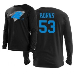 T-shirt à manches longues de Brian Burns State Carolina Panthers Noir Men's