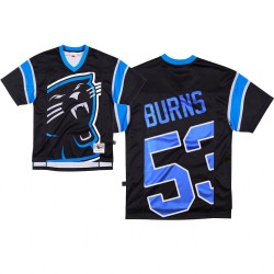 Men's Carolina Panthers # 53 Brian Burns Noir Big Face Maillot