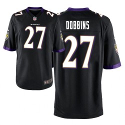 Baltimore Ravens pour hommes # 27 J.K.Dobbins Noir NFL Draft Game Maillot