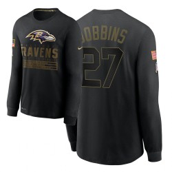 Baltimore Ravens salue au service ^ 27 J.K.T-shirt de performance de ligne de touche Dobbins Noir
