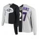 Baltimore Ravens pour hommes # 27 J.K.Dobbins Noir Grey Split Center Pullover Sweatshirt