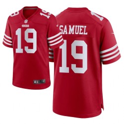 Mens San Francisco 49ers # 19 Deebo Samuel Game Scarlet Maillot