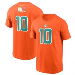 Tyreek Hill Miami Dolphins T-Shirt Nom et Numéro Nike Joueur - Orange