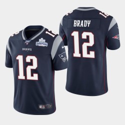New England Patriots Tom Brady Hommes 12 Super Bowl LIII Victory NFL Jersey 100 - Marine