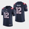 New England Patriots Tom Brady Hommes 12 100 Couleur Saison Rush Jersey - Marine