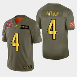 Houston Texans Men 4 Deshaun Watson 2019 Salut au service Metallic NFL Jersey 100