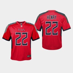 Titans du Tennessee 22 jeunes Derrick Henry Inversé Jeu Jersey - Rouge