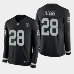 Las Vegas Raiders hommes 28 Josh Jacobs Therma jersey à manches longues - Noir