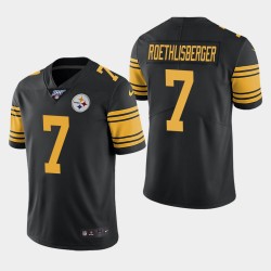 Steelers de Pittsburgh hommes 7 Ben Roethlisberger 100e saison couleur Rush Jersey - Noir
