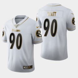 Steelers de Pittsburgh Hommes 90 T.J. Watt 100ème Saison Golden Edition Jersey - Blanc