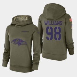 Ravens Brandon Williams 2018 Salut à Service Sweat à capuche - Olive