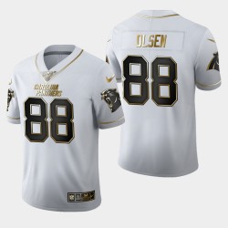 Panthers Greg Olsen 100ème Saison Golden Edition Jersey - Blanc