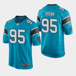 NFL Draft Panthers de la Caroline 95 Derrick Brown jeu Jersey hommes - Bleu