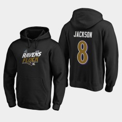 Baltimore Ravens Hommes Lamar Jackson 2019 NFL Playoffs Bound Ville natale Checkdown Sweat à capuche - Noir