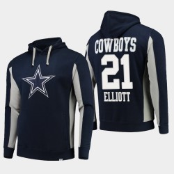 Fanatiques Branded Hommes Dallas Cowboys 21 Ezekiel Elliott Équipe Iconic Sweat à capuche - Marine