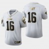 Rams de Los Angeles 16 hommes Goff Jared 100ème Saison Golden Edition Jersey - Blanc
