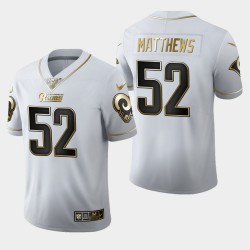 Rams Hommes Los Angeles 52 Clay Matthews 100ème Saison Golden Edition Jersey - Blanc