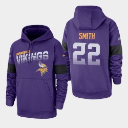 Vikings du Minnesota Hommes 22 Harrison Smith 100e saison Sideline équipe Logo Sweat à capuche - Violet