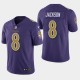 Baltimore Ravens Hommes 8 Lamar Jackson couleur Rush Limited Jersey - Violet