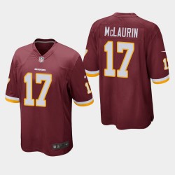 Washington Redskins hommes 17 Terry McLaurin 2019 NFL Draft jeu Jersey - Bourgogne