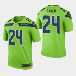 Hommes Seattle Seahawks 24 Marshawn Lynch couleur Rush Legend Jersey - Vert