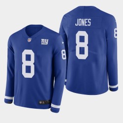 New York Giants 8 Daniel Jones Therma jersey à manches longues pour homme - royal