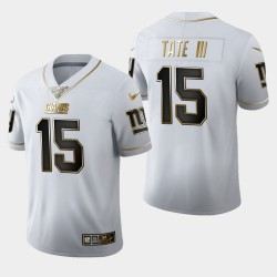 New York Giants 15 d'or Tate III 100 Saison Golden Edition Jersey Hommes - Blanc
