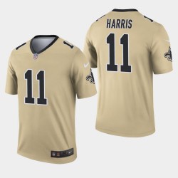 Nouvelle-Orléans Saints Hommes 11 Deonte Harris Inverted Legend Jersey - Or