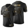 New York Jets pour hommes 95 Quinnen Williams Noir Metallic Gold 100ème saison Maillot