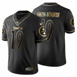 Steelers de Pittsburgh hommes 19 JuJu Smith-Schuster Noir Metallic Gold 100ème saison Maillot