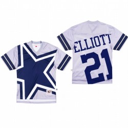 Dallas Cowboys 21 Ezekiel Elliott Big Face Maillot - Gris